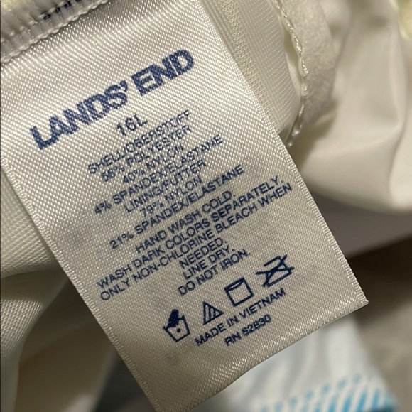 NWOT Lands End Seersucker One-Piece Swimsuit Sz 16 L - Picture 6 of 12